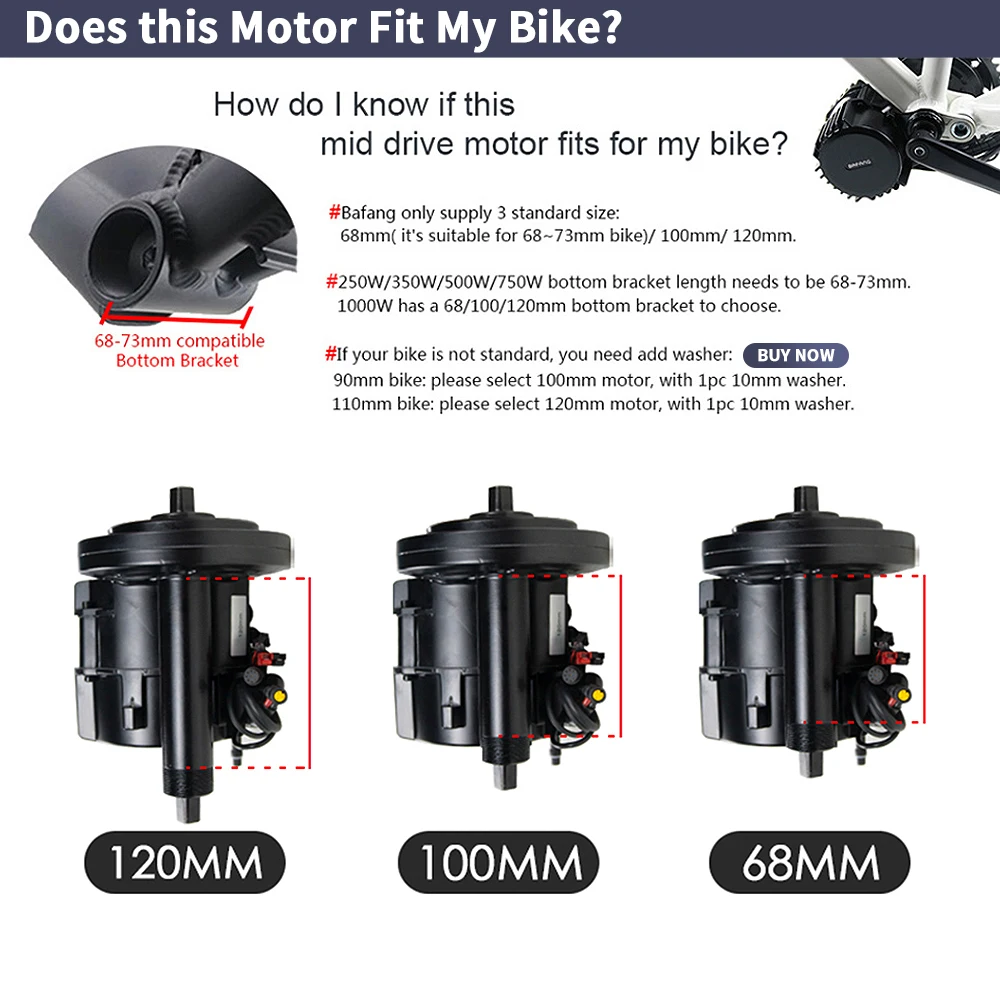 Bafang BBSHD 1000W  48V 68mm M - Side Hung Mid Drive Motor Kit 评论和价格